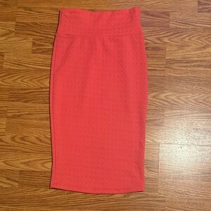 Charlotte Russe Vibrant Coral Pencil Skirt